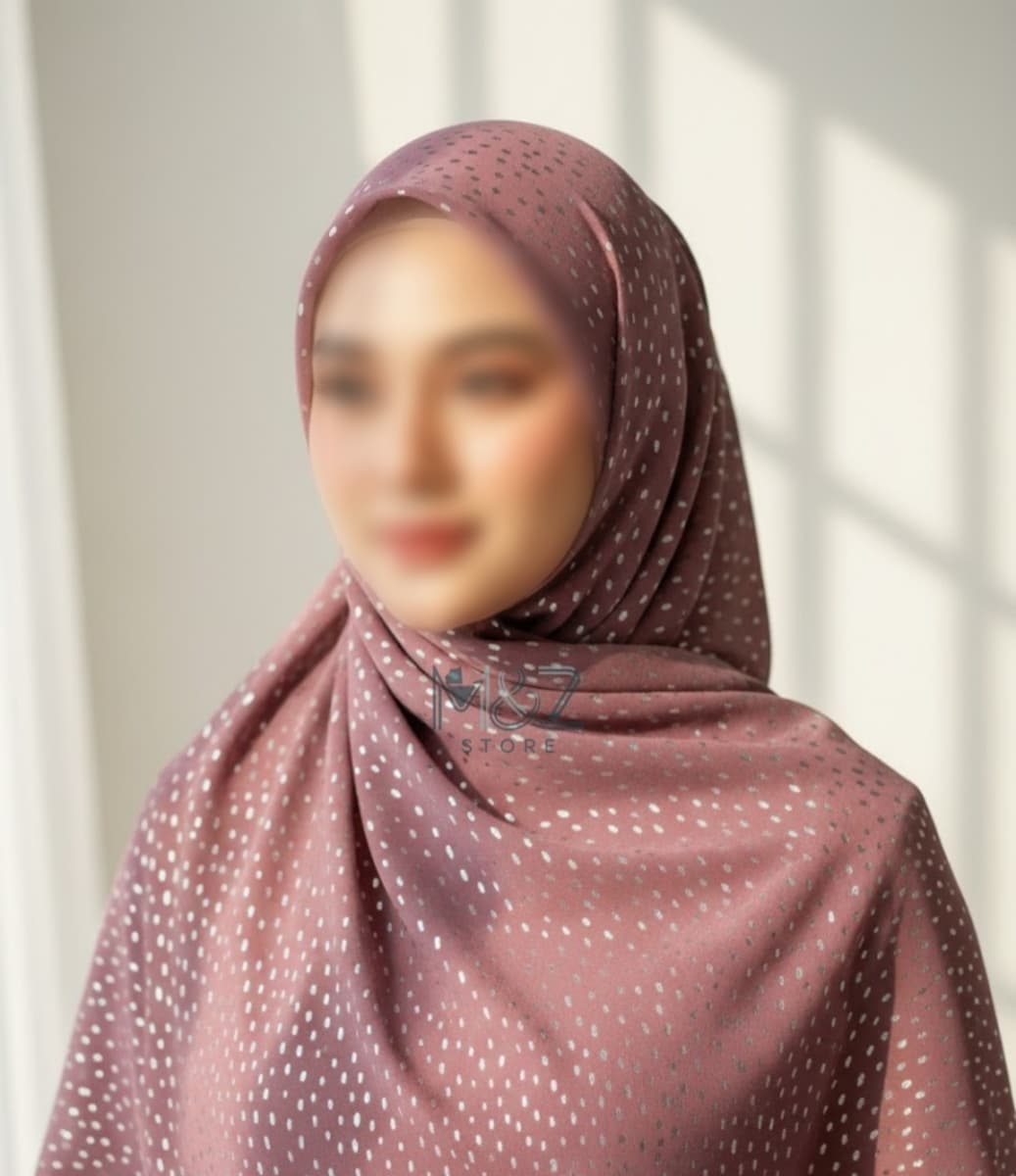 Premium Georgette Hijab with Silver Foil Dots | Soft & Lightweight | Casual & Formal Wear Hijab for Women 4