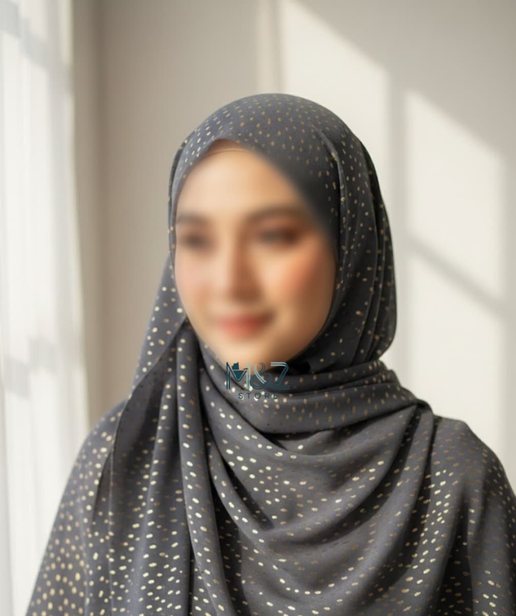 Premium Georgette Hijab with Gold Foil Dots | Soft & Lightweight | Casual & Formal Wear Hijab for Women 2