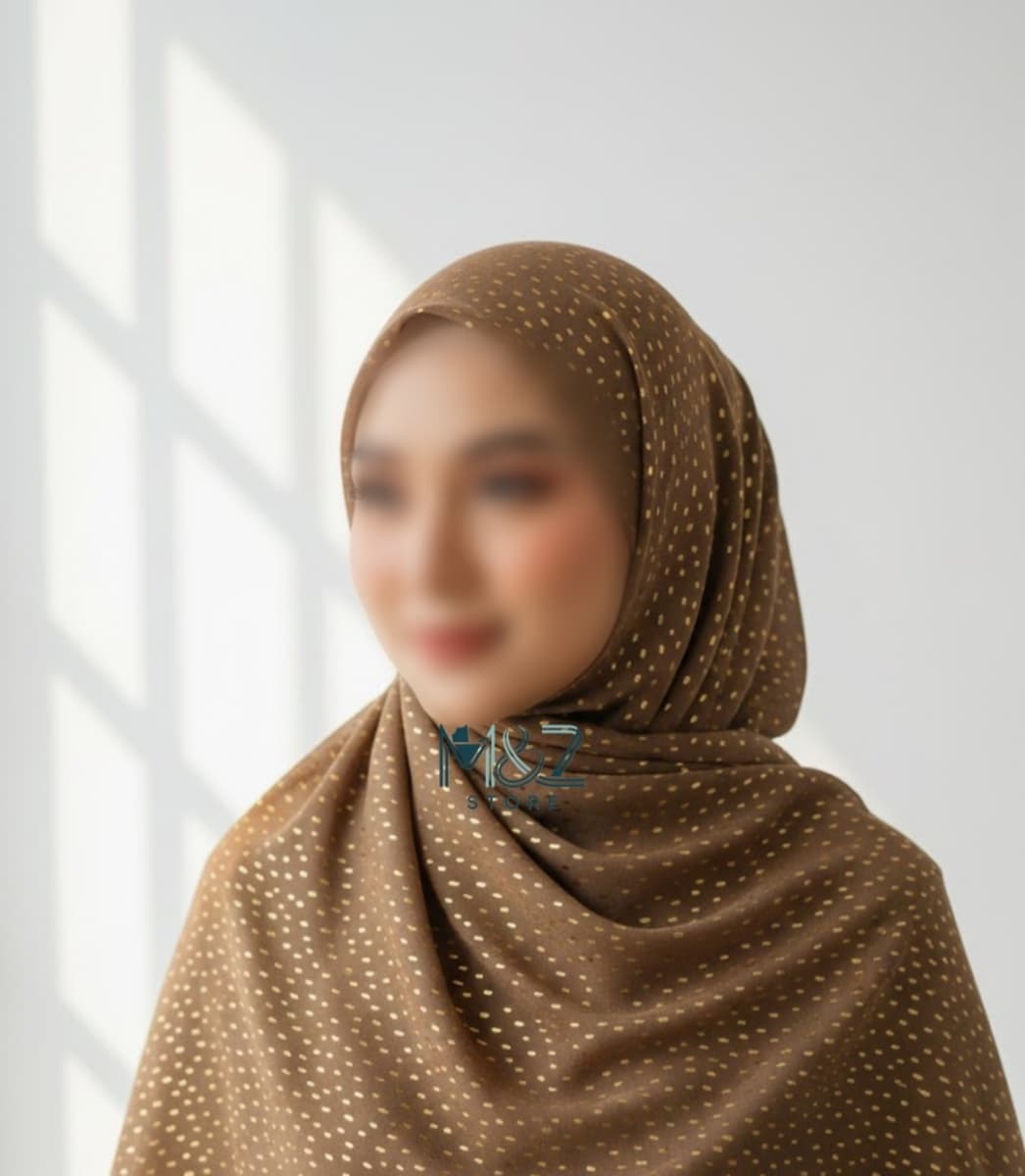 Premium Georgette Hijab with Gold Foil Dots | Soft & Lightweight | Casual & Formal Wear Hijab for Women 3