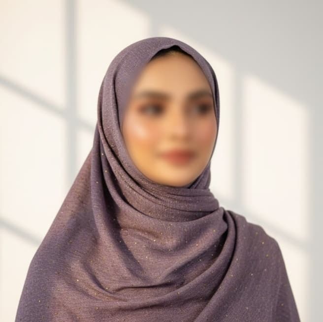 Premium Georgette Hijab with Gold  Dots | Soft & Lightweight | Casual & Formal Wear Hijab for Women 1