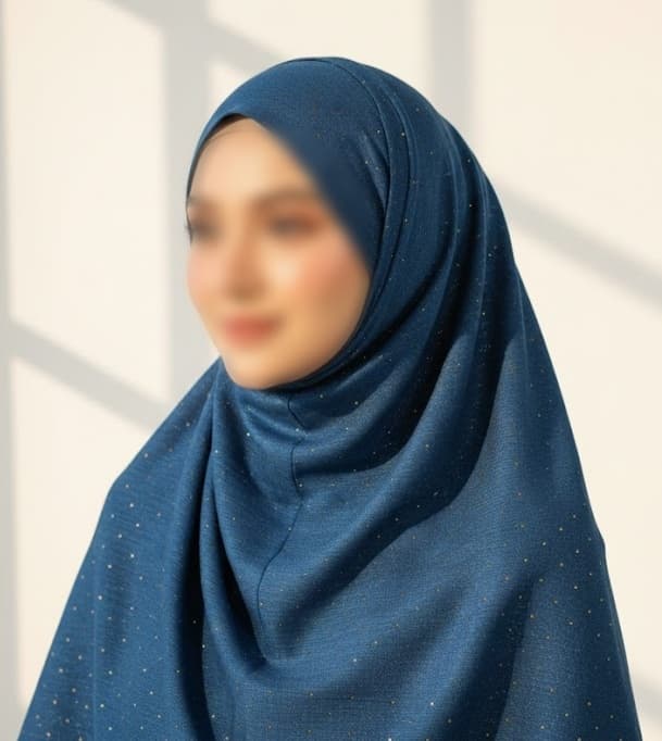 Premium Georgette Hijab with Gold  Dots | Soft & Lightweight | Casual & Formal Wear Hijab for Women 2