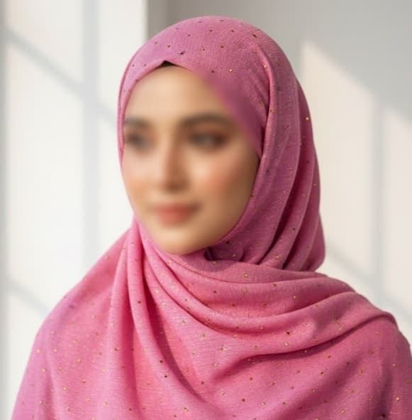 Premium Georgette Hijab with Gold  Dots | Soft & Lightweight | Casual & Formal Wear Hijab for Women 4