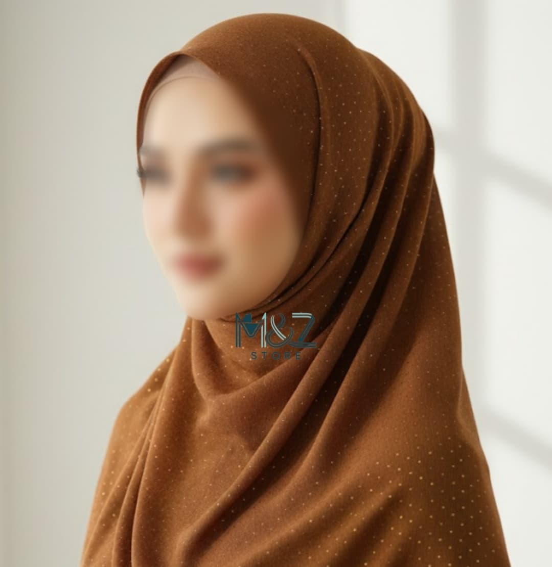 Premium Georgette Hijab with Gold  Dots | Soft & Lightweight | Casual & Formal Wear Hijab for Women 10