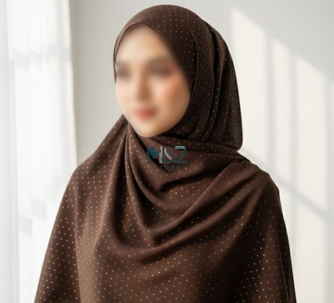 Premium Georgette Hijab with Gold  Dots | Soft & Lightweight | Casual & Formal Wear Hijab for Women 13