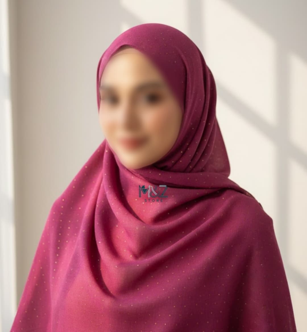 Premium Georgette Hijab with Gold  Dots | Soft & Lightweight | Casual & Formal Wear Hijab for Women 18