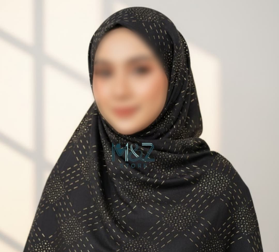 Premium Lawn Hijab with Gold dots pattern | Soft & Lightweight | Casual & Formal Wear Hijab for Women color 8