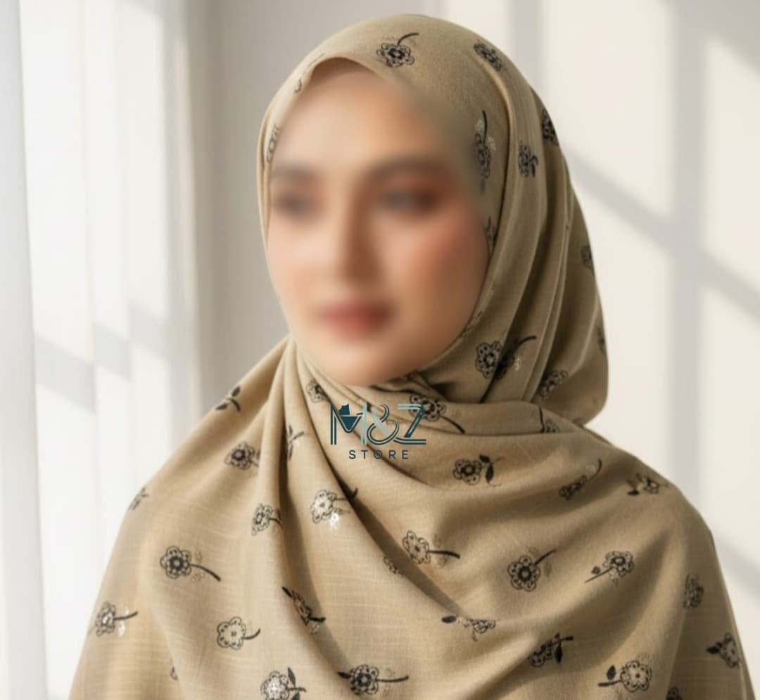 Premium Lawn Hijab with Elegant Block Print – Soft, Breathable & Versatile 3