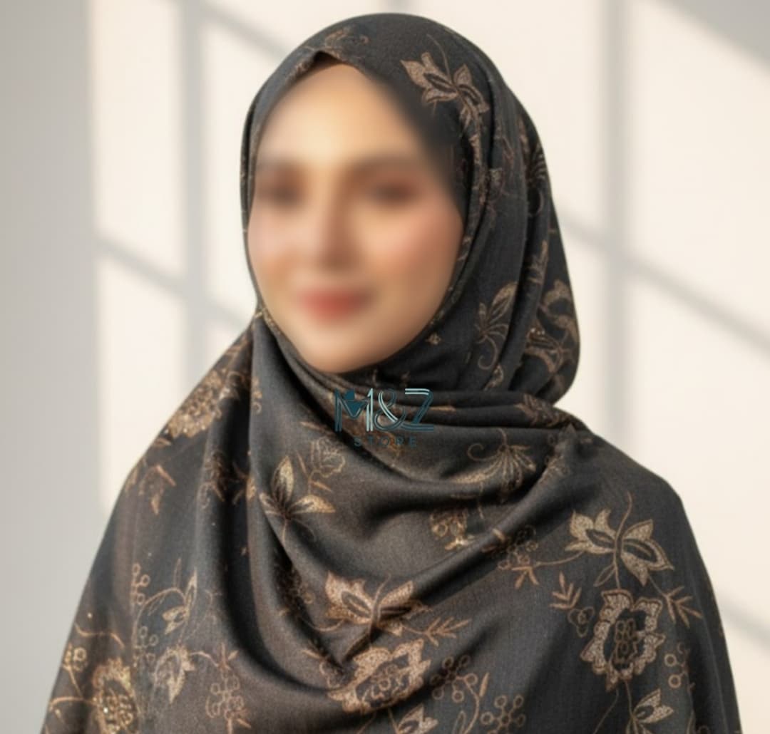 Premium Lawn Hijab with Elegant Block Print – Soft, Breathable & Versatile 5