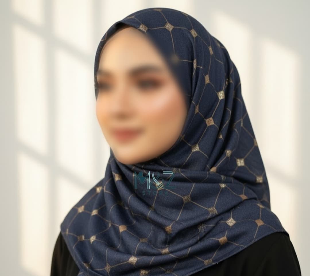 Premium Lawn Hijab with Elegant Block Print – Soft, Breathable & Versatile 15