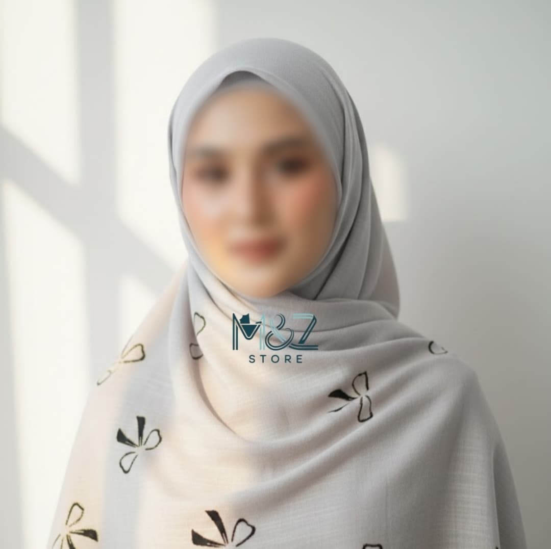 Premium Lawn Hijab with Elegant Block Print – Soft, Breathable & Versatile 26