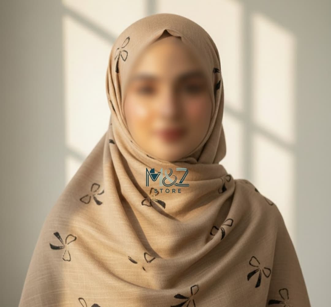 Premium Lawn Hijab with Elegant Block Print – Soft, Breathable & Versatile 31