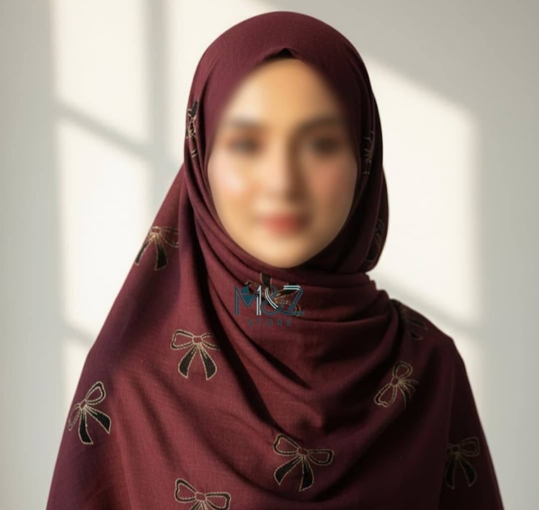 Premium Lawn Hijab with Elegant Block Print – Soft, Breathable & Versatile 33