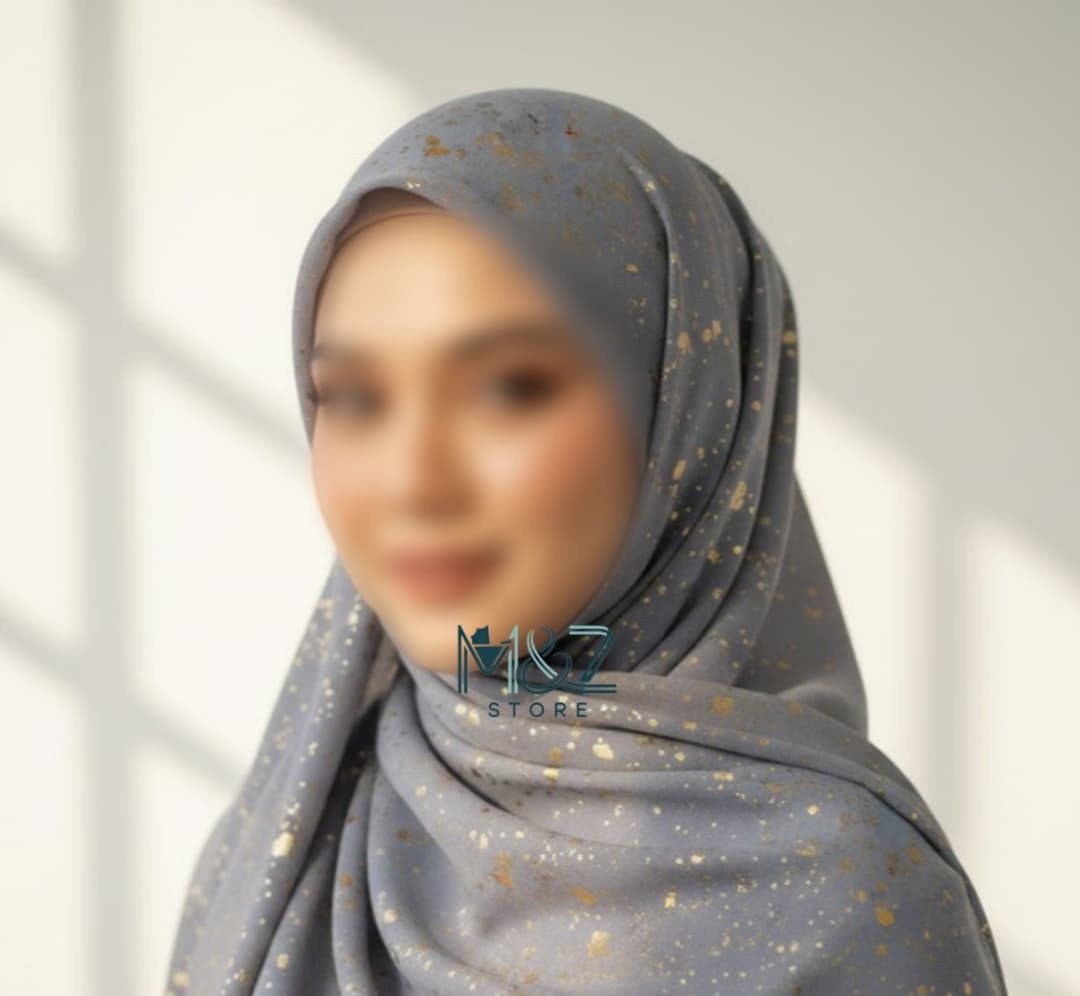 Premium Georgette Hijab with Golden Shimmer – Soft, Lightweight & Elegant for Casual & Formal Wear 1