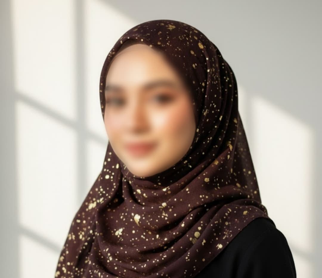 Premium Georgette Hijab with Golden Shimmer – Soft, Lightweight & Elegant for Casual & Formal Wear 2
