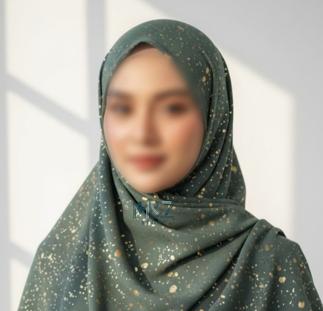Premium Georgette Hijab with Golden Shimmer – Soft, Lightweight & Elegant for Casual & Formal Wear 3