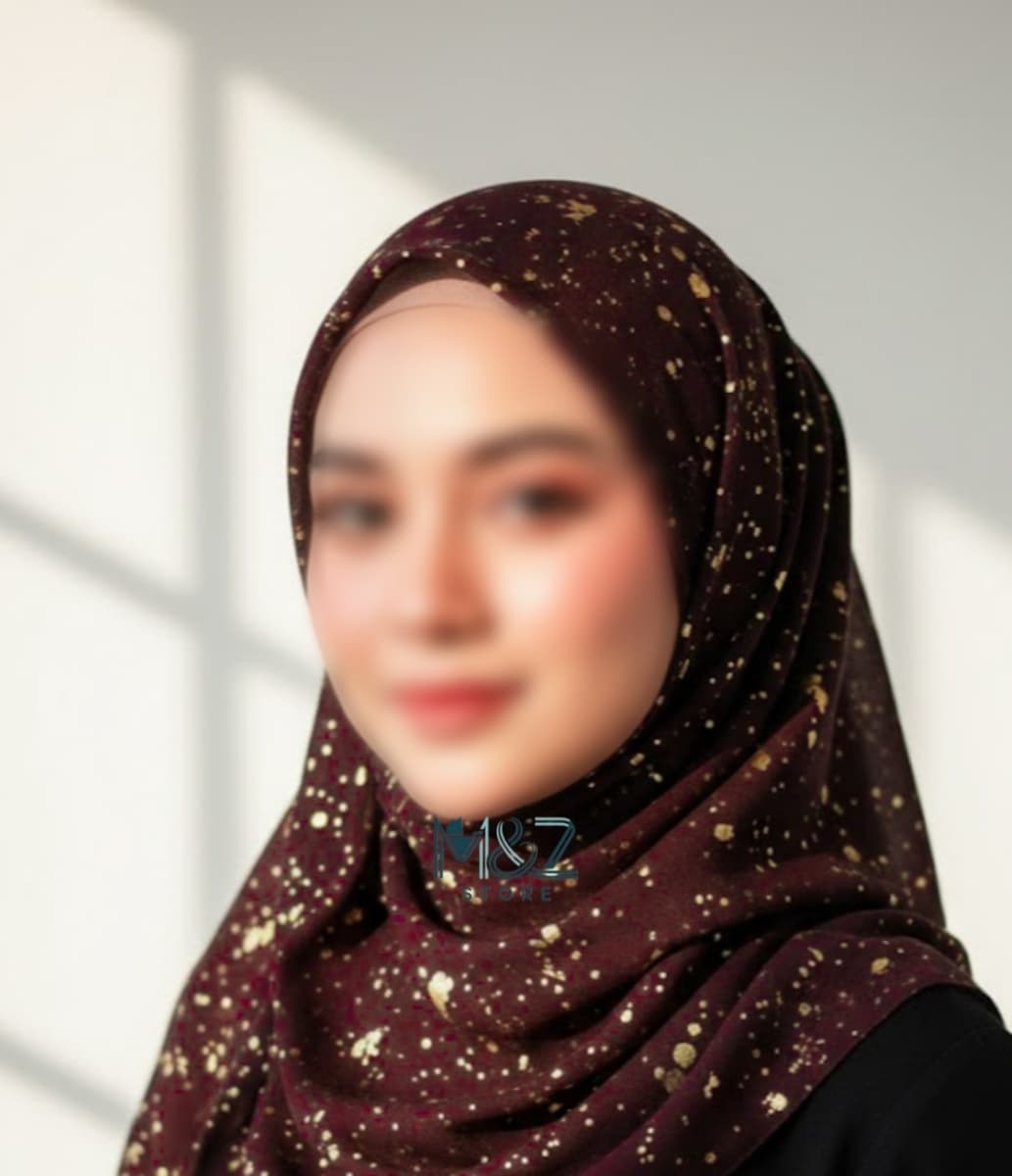 Premium Georgette Hijab with Golden Shimmer – Soft, Lightweight & Elegant for Casual & Formal Wear 7