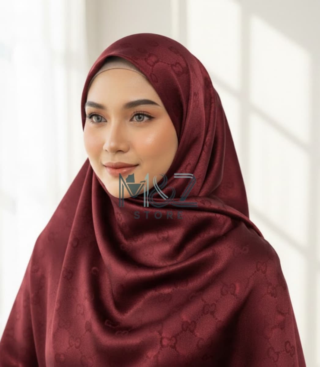 Premium Silk Self Hijab – Gucci Style Self Texture | Soft & Elegant | Casual & Party Wear   4