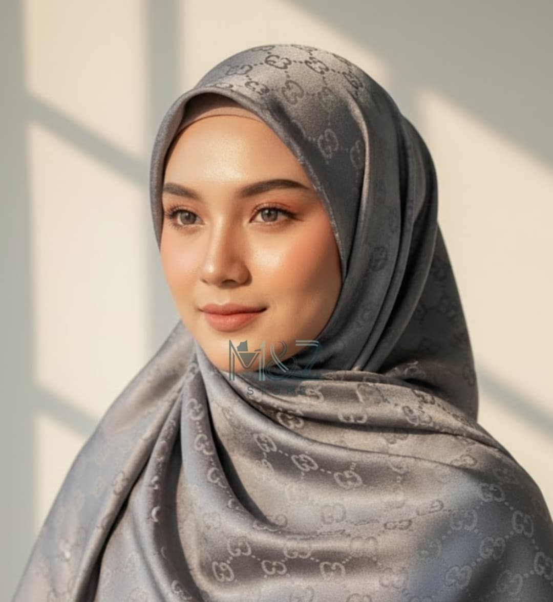 Premium Silk Self Hijab – Gucci Style Self Texture | Soft & Elegant | Casual & Party Wear   11