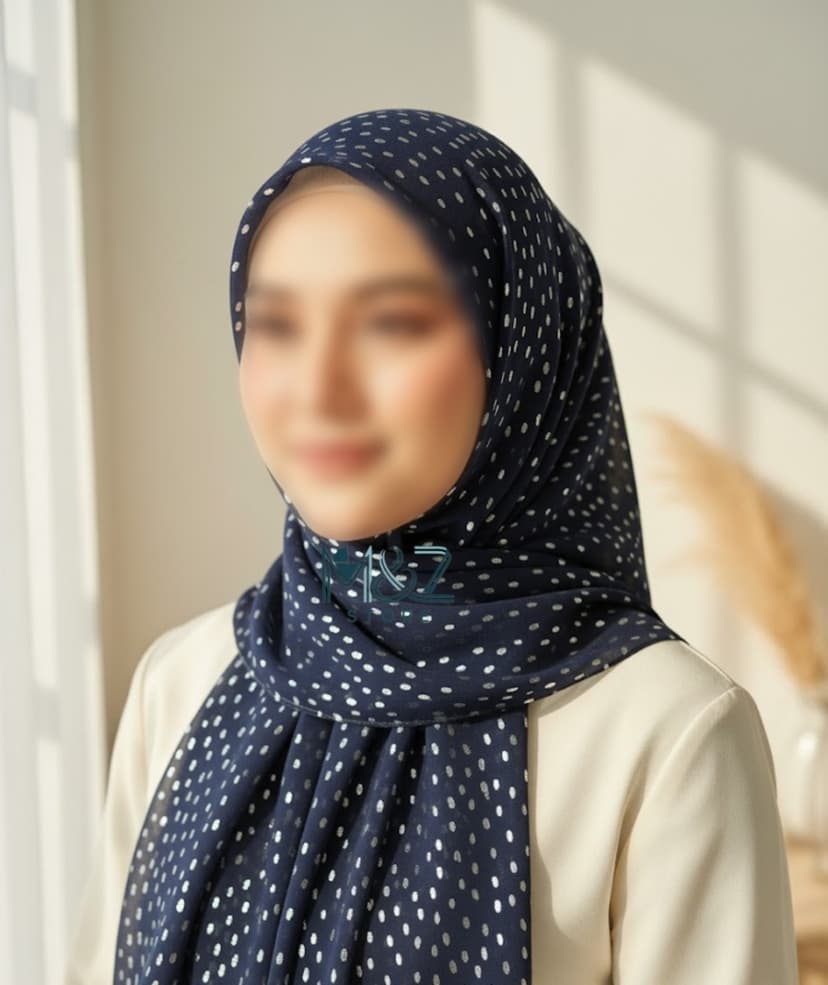 Premium Georgette Hijab with Silver Foil Dots | Soft & Lightweight | Casual & Formal Wear Hijab for Women