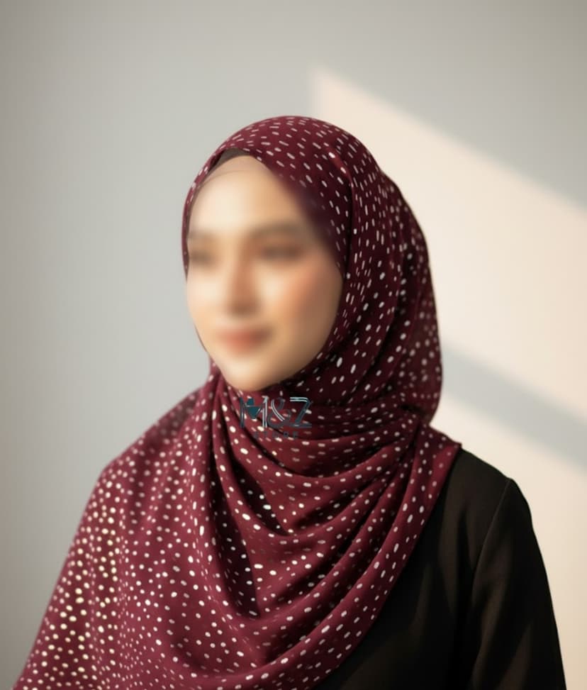 Premium Georgette Hijab with Silver Foil Dots | Soft & Lightweight | Casual & Formal Wear Hijab for Women 7