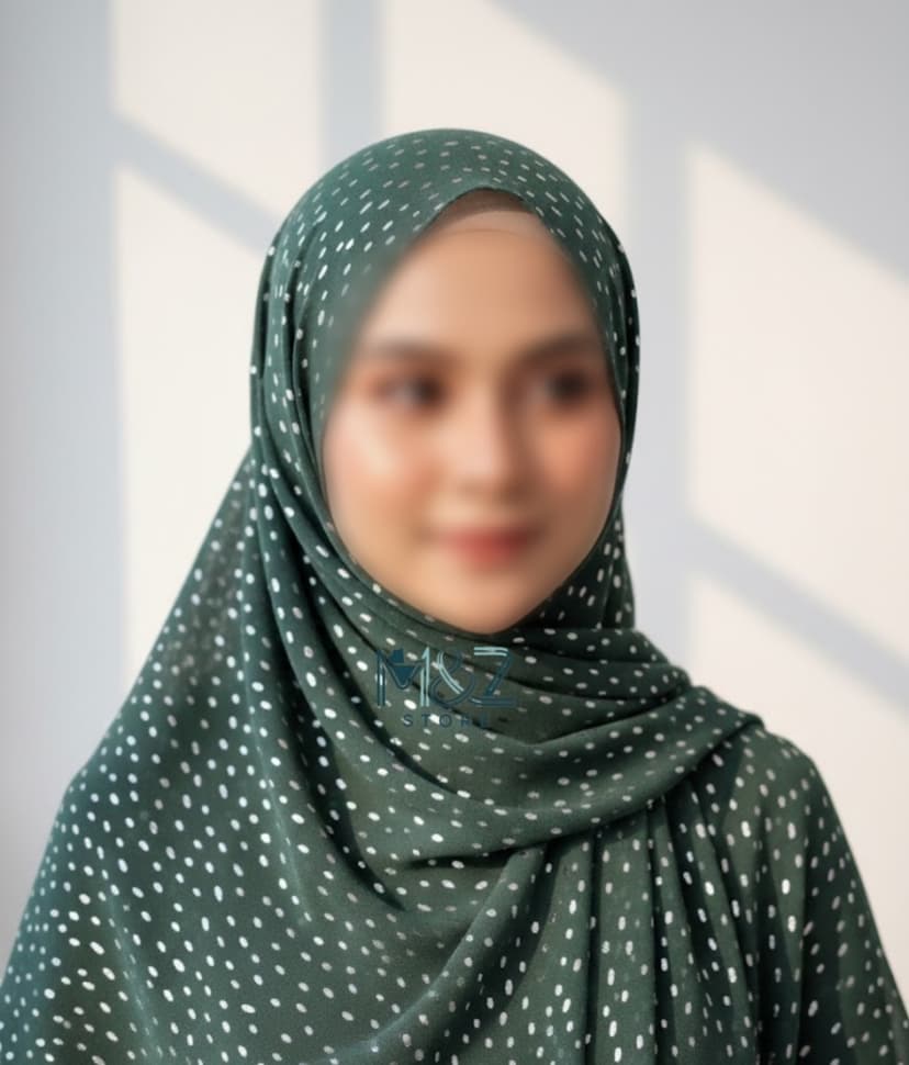 Premium Georgette Hijab with Silver Foil Dots | Soft & Lightweight | Casual & Formal Wear Hijab for Women 9