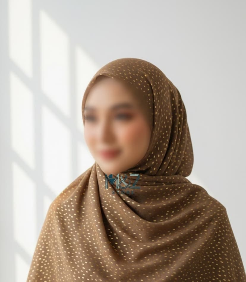 Premium Georgette Hijab with Gold Foil Dots | Soft & Lightweight | Casual & Formal Wear Hijab for Women 3