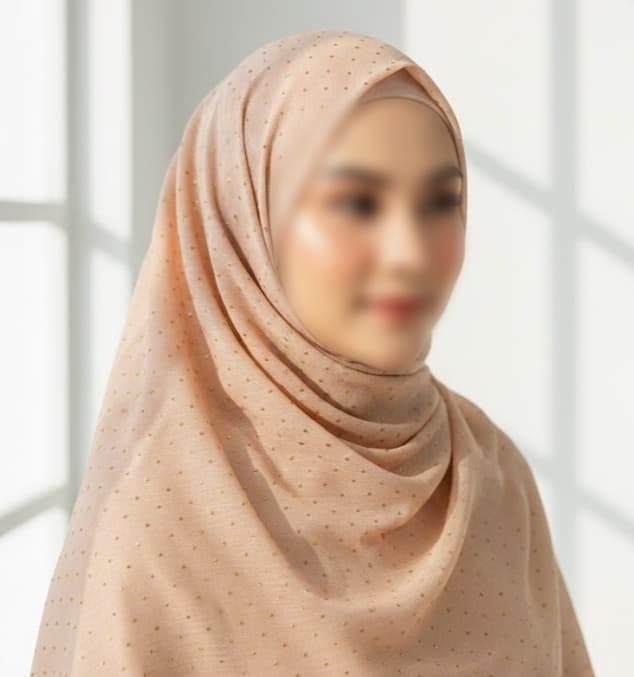 Premium Georgette Hijab with Gold Dots | Soft & Lightweight | Casual & Formal Wear Hijab for Women 7