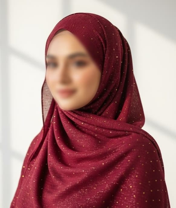 Premium Georgette Hijab with Gold Dots | Soft & Lightweight | Casual & Formal Wear Hijab for Women 8