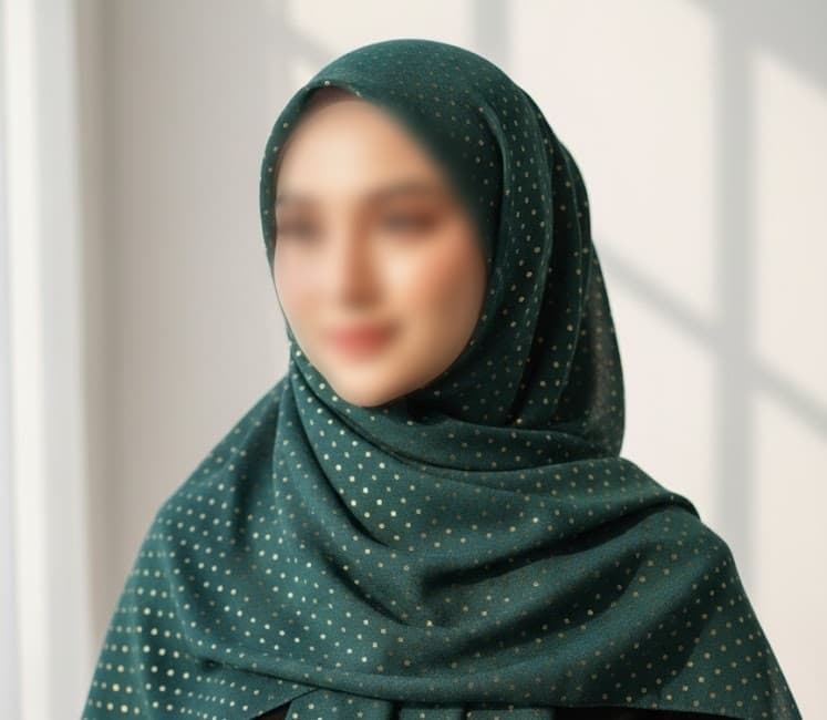 Premium Lawn Hijab with Gold Diamond | Soft & Lightweight | Casual & Formal Wear Hijab for Women Green color