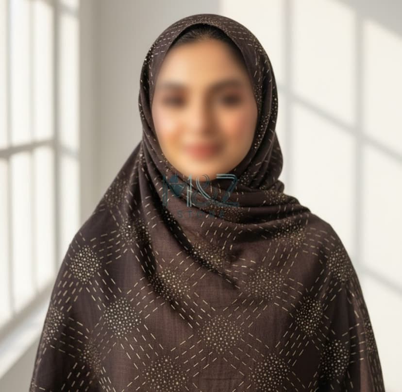 Premium Lawn Hijab with Gold dots pattern | Soft & Lightweight | Casual & Formal Wear Hijab for Women color 5