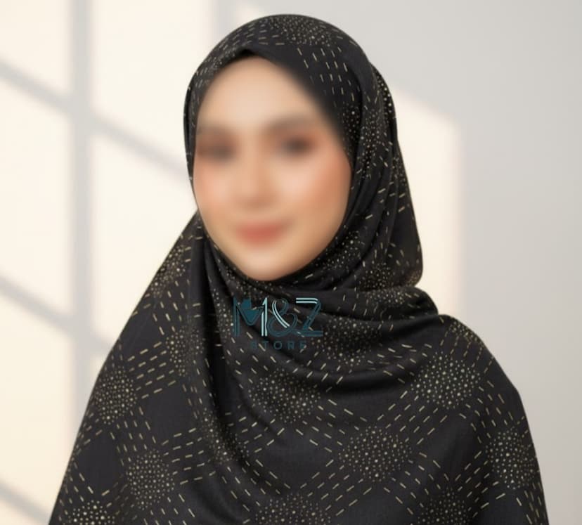 Premium Lawn Hijab with Gold dots pattern | Soft & Lightweight | Casual & Formal Wear Hijab for Women color 8