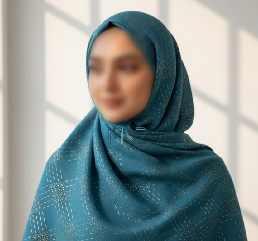 Premium Lawn Hijab with Gold dots pattern | Soft & Lightweight | Casual & Formal Wear Hijab for Women color 9