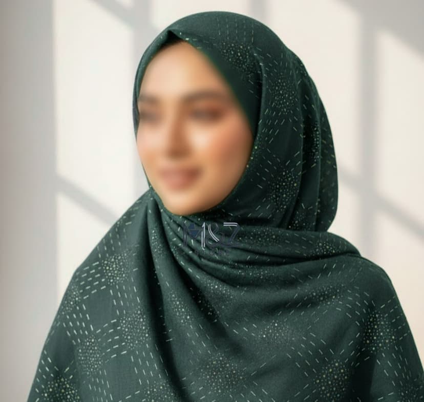 Premium Lawn Hijab with Gold dots pattern | Soft & Lightweight | Casual & Formal Wear Hijab for Women color 12