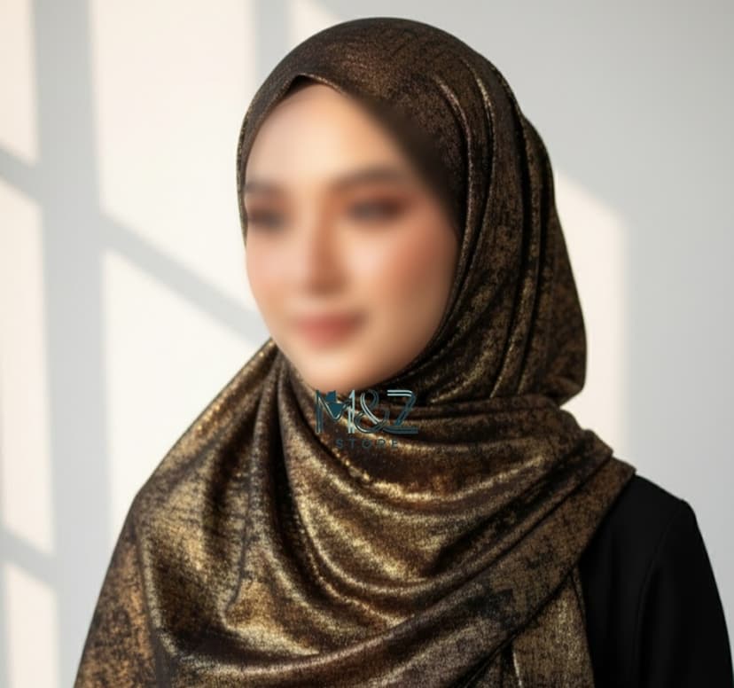 Lawn Hijab with Gold Shimmer| Soft & Lightweight | Casual & Formal Wear Hijab for Women 1