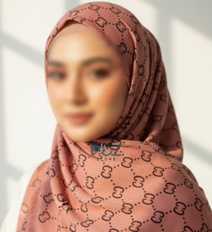 Premium Lawn Hijab with Black Block Print – Soft, Lightweight & Perfect for Casual Wear