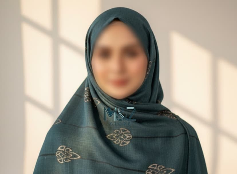 Premium Lawn Hijab with Elegant Block Print – Soft, Breatha ble & Versatile 8