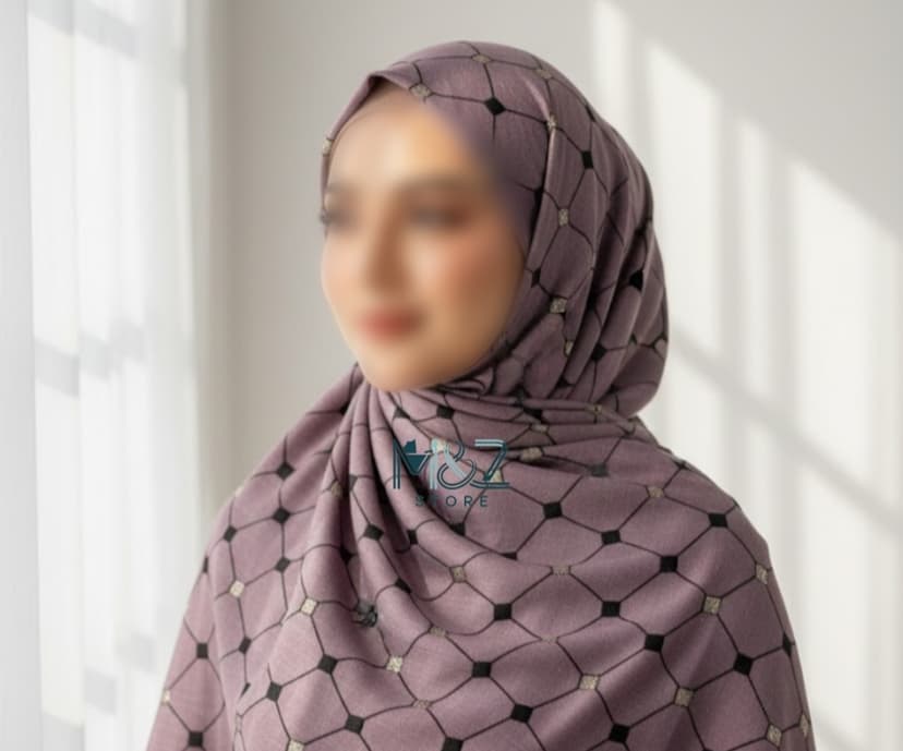 Premium Lawn Hijab with Elegant Block Print – Soft, Breathable & Versatile 14