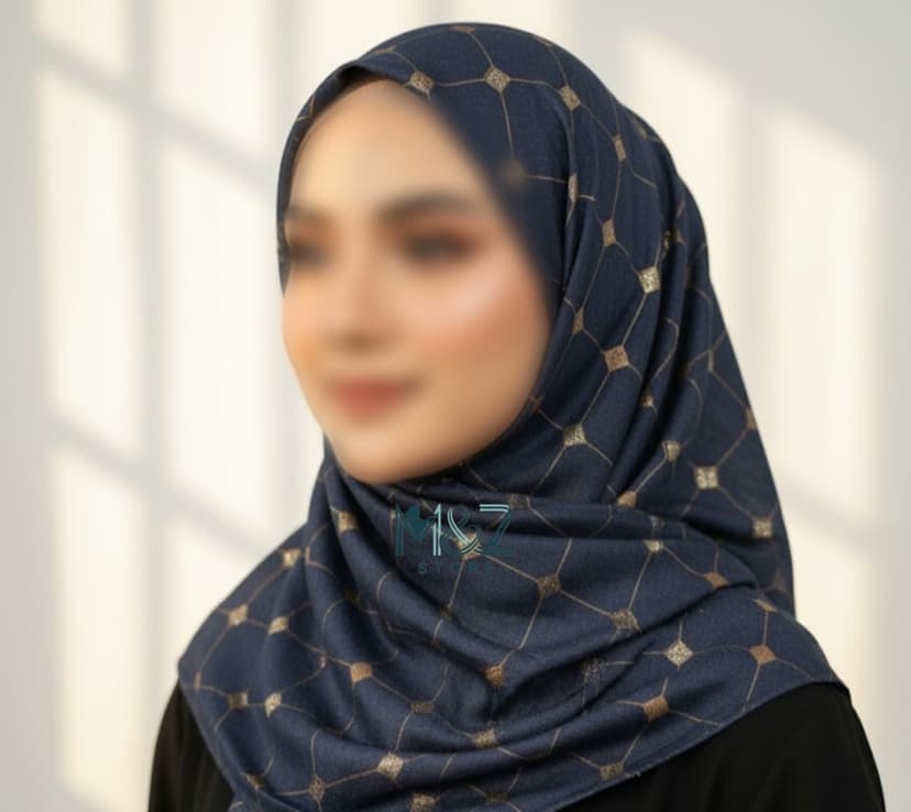 Premium Lawn Hijab with Elegant Block Print – Soft, Breathable & Versatile 15