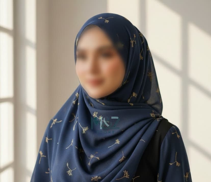 Premium Lawn Hijab with Elegant Block Print – Soft, Breathable & Versatile 17