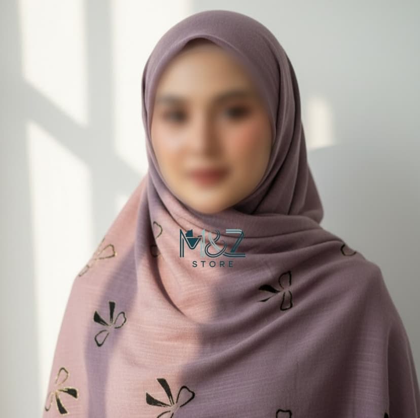 Premium Lawn Hijab with Elegant Block Print – Soft, Breathable & Versatile 27