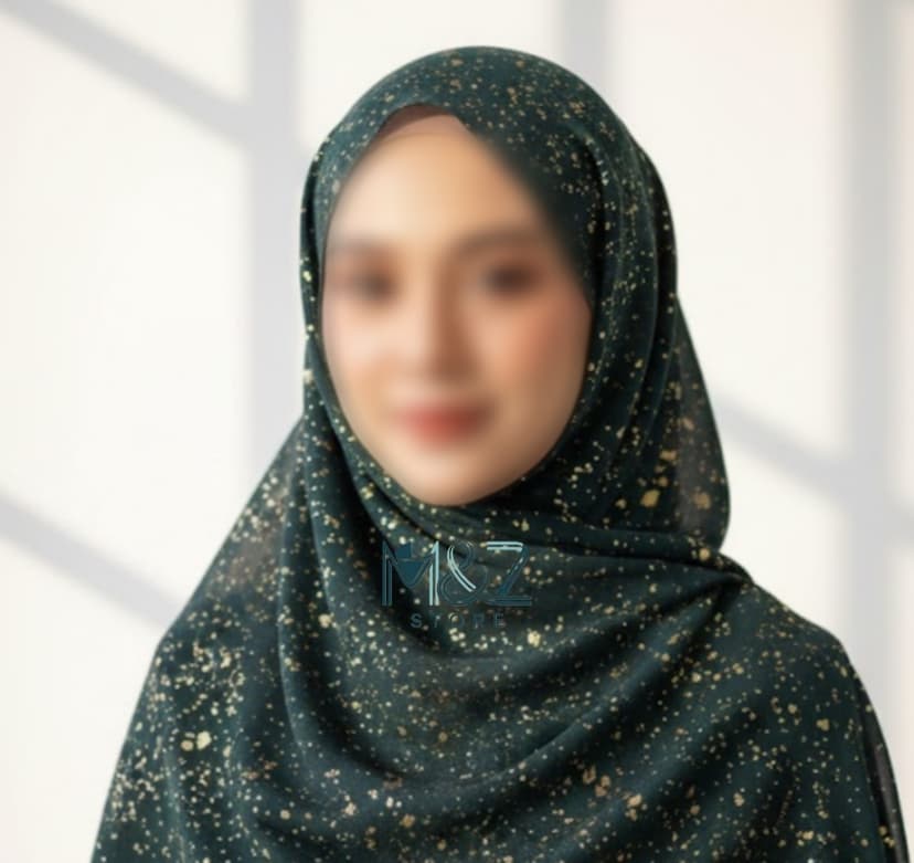 Premium Georgette Hijab with Golden Shimmer – Soft, Lightweight & Elegant for Casual & Formal Wear 4