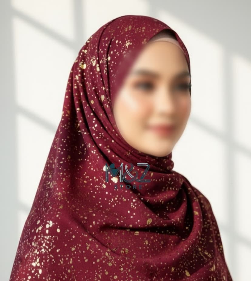 Premium Georgette Hijab with Golden Shimmer – Soft, Lightweight & Elegant for Casual & Formal Wear 11