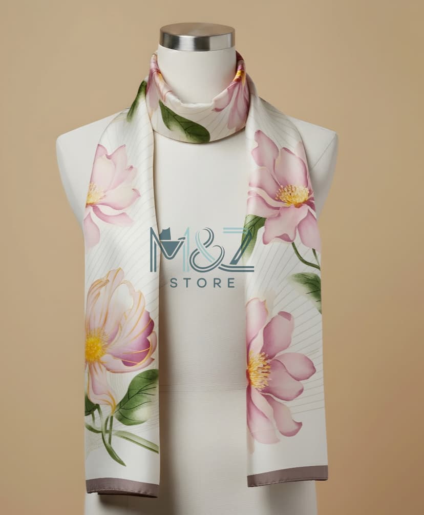 Premium Silk Printed Hijab Stoller Soft, Lightweight & Everyday Casual Wear 7