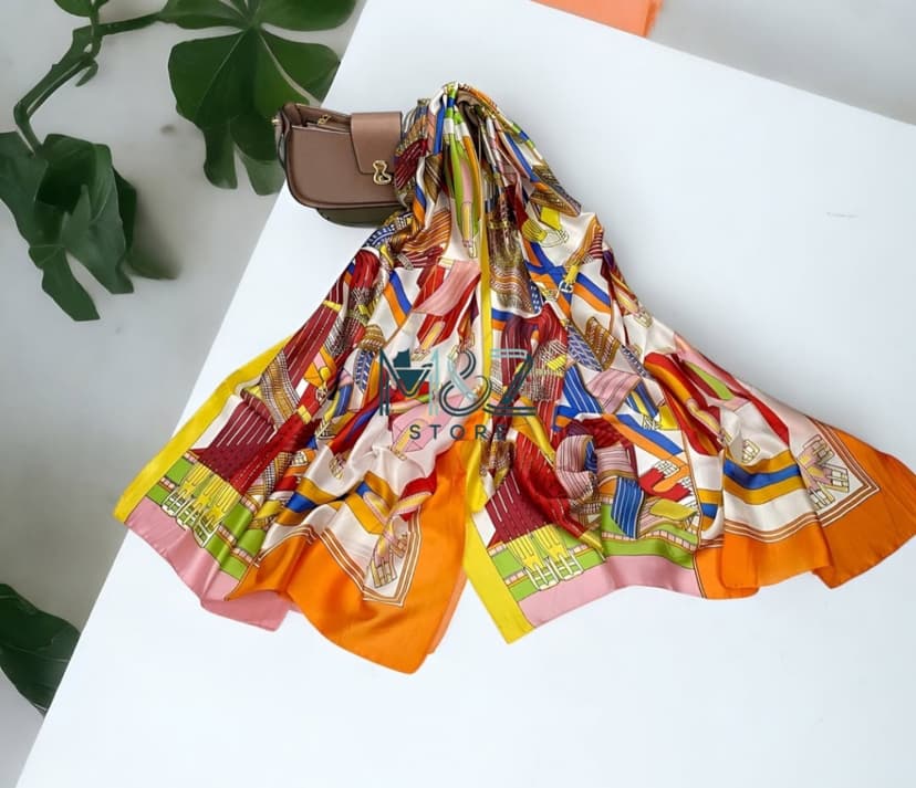 Premium Silk Printed Hijab Stoller Soft, Lightweight & Everyday Casual Wear 25