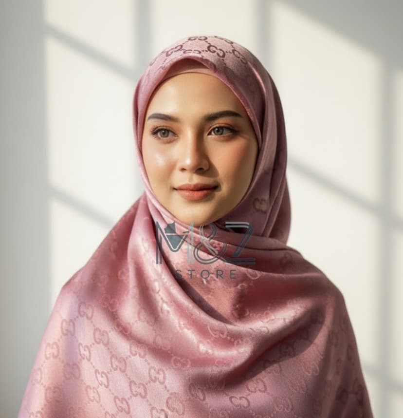 Premium Silk Self Hijab – Gucci Style Self Texture | Soft & Elegant | Casual & Party Wear 2